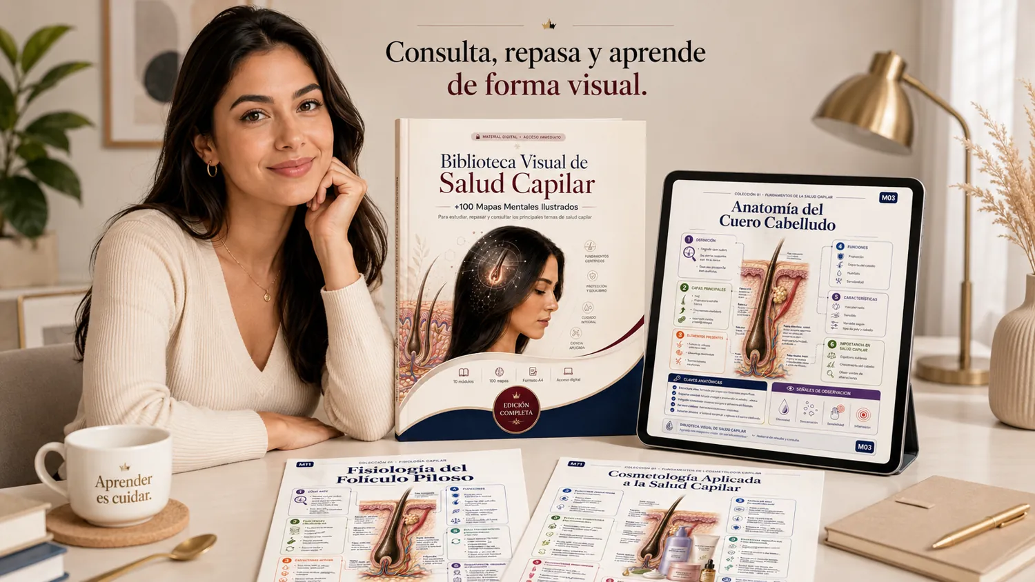 Biblioteca Visual de Salud Capilar — mapas mentales ilustrados