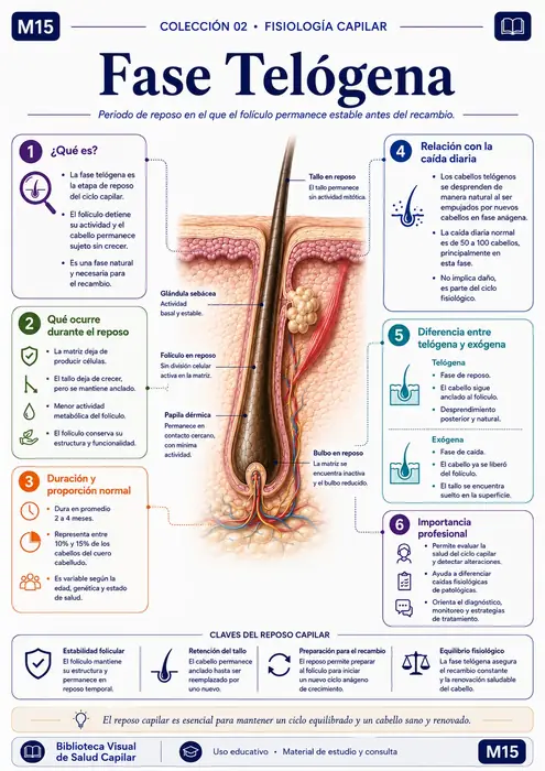 Mapa mental ilustrado de salud capilar